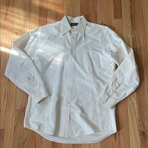 Land's End Dress Shirt Mens Neck: 15.5 White Button Up Church Party Event
